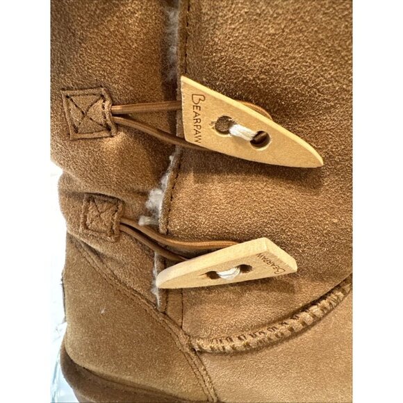 Bearpaw Abigail Womens Sz 8 Brown Suede Sheepskin Wool Lined Winter Calf Boots - Picture 10 of 10